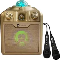 N-Gear Karaoke-luidspreker - Draadloos - Disco Star 710 - Goud - - OneSize - Luidsprekers