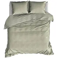 Satin d'or Dekbedovertrek Satijn Streep Khaki-260 x 200 / 220 cm | Extra Breed
