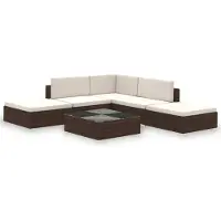 vidaXL Loungeset voor buiten poly rattan bruin 15-delig online kopen