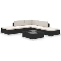 vidaXL Loungeset voor buiten poly rattan zwart 15-delig online kopen
