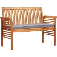 Natur24 Tuinbank 2-zits met kussen 120 cm massief acaciahout