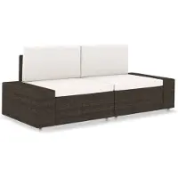 vidaXL Tweezitsbank sectioneel poly rattan bruin