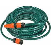 Merkloos Groene tuinslang / waterslang 20 meter met aansluit set - Tuinslangen