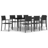 Möbelando vidaXL 9-delige tuinset, zwart