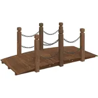 vidaXL Tuinbrug met kettingrails 150x67x56 cm massief vurenhout