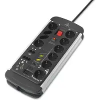 Renkforce 1015A-CMB-SXMS Master/slave-stekkerdoos 10-voudig Zwart, Aluminium Randaarde stekker 1 stuk(s)
