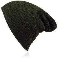 LGT JWLS Beanie Muts in Katoenblend voor Mannen - Leger Groen