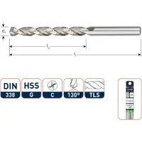 Rotec Houtspiraalboor HSS DIN338 TLS ø5 52/86 mm
