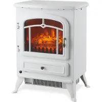 Moa Electrische Haard - Sfeerhaard Klassiek - Heater - Kachel - Vrijstaand - Wit - ES180W