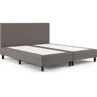 Maxi Owen Plus Boxspring 120x200 cm - Gestoffeerde Boxspring zonder Matras - Bed - Graphite - Tweepersoonsbed