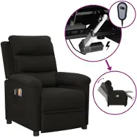 vidaXL Massagestoel elektrisch stof zwart