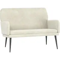 vidaXL Bankje 108x79x79 cm fluweel crèmekleurig