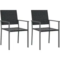 vidaXL Tuinstoelen 2 st 54x62,5x89 cm poly rattan zwart