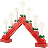 Lumineo LED raamdecoratie l5b40h32 cm rood/wwt kerstverlichting
