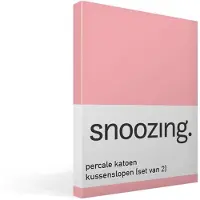 Snoozing percale katoen kussenslopen (set van 2)