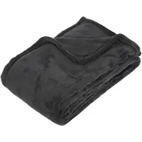 Atmosphera Fleece deken/fleeceplaid donkergrijs 130 x 180 cm polyester - Plaids