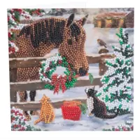 Crystal Art Crystal Card Kit  Christmas Friendship (18x18cm/partial)