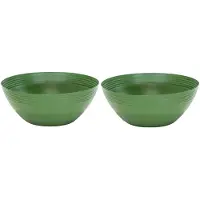 Mega Collections Bloempot/plantenpot schaal - 2x - zink - groen - D30 x H12 cm - Plantenpotten