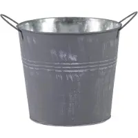 Mega Collections Plantenpot/bloempot - zink - zilvergrijs - D18 x H16 cm - Plantenpotten
