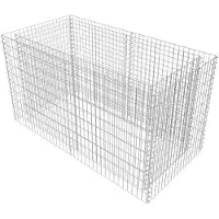 vidaXL Gabion plantenbak verhoogd 180x90x100 cm staal zilverkleurig