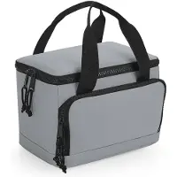 Bagbase koeltasje/lunch tas model Compact - 24 x 17 x 17 cm - 2 vakken - grijs/zwart - klein model - Koeltas