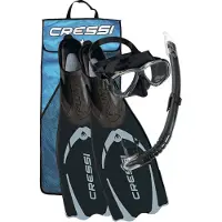 Cressi Kit Pluma Perla Pluma Gamma Snorkeling Set Zwart EU 35-36