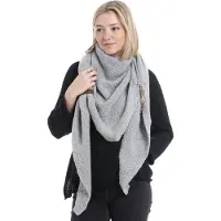 Knit Factory Coco Omslagdoek/Sjaal - Licht Grijs - 190x85 cm