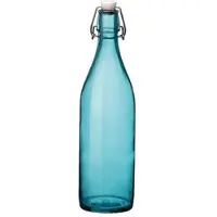 Bormioli Rocco Giara waterfles met beugeldop - blauw transparant - 1000 ml - Giara home deco fles - weckflessen