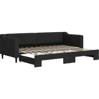 vidaXL Slaapbank met onderschuifbed 80x200 cm stof zwart