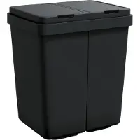 vidaXL Dubbele vuilnisbak 2x25 L antracietkleurig