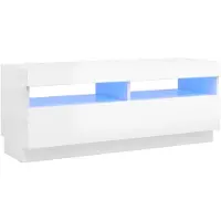 vidaXL Tv-meubel met LED-verlichting 100x35x40 cm hoogglans wit