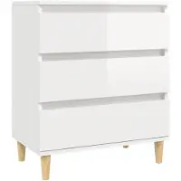 vidaXL Dressoir 60x35x70 cm bewerkt hout hoogglans wit