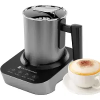 Kitchenbrothers Elektrische Melkopschuimer - Voor Cappuccino en Latte - Handige Melkschuimer - Zwart