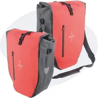 Voltano Luxe Fietstas 28L - Rood / Zwart - Enkele Pakaftas - 100% Waterdicht