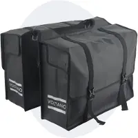 Voltano Dubbele Fietstas XL - Tarpaulin - 100% Waterdicht en Slijtvast - 48 Liter - Zwart