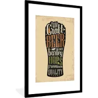 PosterMonkey Fotolijst incl. Poster - Bierglas - Zwart - Kroeg - Biertje - Spreuken - Tekst - 80x120 cm - Posterlijst