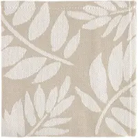 HEMA Theedoek 65x65 Katoen Bladeren Beige (zand)