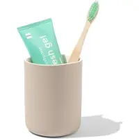 HEMA Tandenborstelhouder Mat Keramiek Zand Ø8x10 (zand)