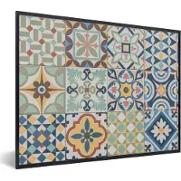PosterMonkey Fotolijst incl. Poster - Vintage - Bloemen - Design - Figuren - 40x30 cm - Posterlijst