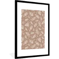 PosterMonkey Fotolijst incl. Poster - Patroon - Takken - Bladeren - 80x120 cm - Posterlijst