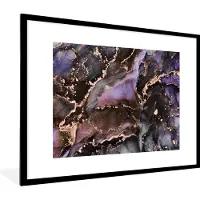 PosterMonkey Fotolijst incl. Poster - Marmer - Goud - Roze - 80x60 cm - Posterlijst