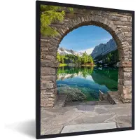 PosterMonkey Fotolijst incl. Poster - Doorkijk - Berg - Landschap - Water - 30x40 cm - Posterlijst