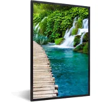 PosterMonkey Fotolijst incl. Poster - Brug - Water - Planten - Waterval - Groen - 20x30 cm - Posterlijst