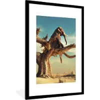 PosterMonkey Fotolijst incl. Poster - Olifant - Boom - Natuur - Woestijn - 60x90 cm - Posterlijst