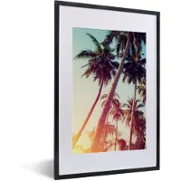 PosterMonkey Fotolijst incl. Poster - Palmboom - Zomer - Retro - Zon - 40x60 cm - Posterlijst