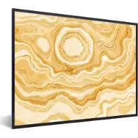 PosterMonkey Fotolijst incl. Poster - Agaat - Edelstenen - Gold - 80x60 cm - Posterlijst