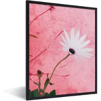 PosterMonkey Fotolijst incl. Poster - Bloemen - Roze - Vintage - 30x40 cm - Posterlijst