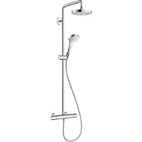 Hansgrohe Douchesysteemset Croma Select S 180 met thermostaat, regendouche en handdouche, 1 stuk.
