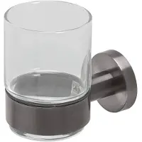 Geesa Nemox glashouder met glas zwart metaal geborsteld