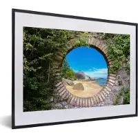 PosterMonkey Fotolijst incl. Poster - Zomer - Strand - Doorkijk - Tropical - 40x30 cm - Posterlijst